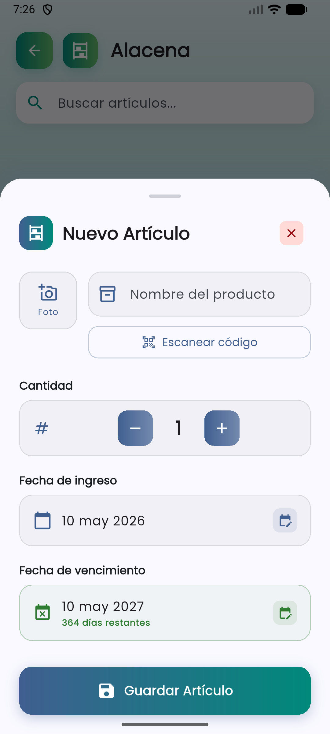 Gestor Alimentos Hogar - Vista 5